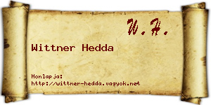 Wittner Hedda névjegykártya